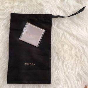 Gucci Black Satin Pouch & Cleaner